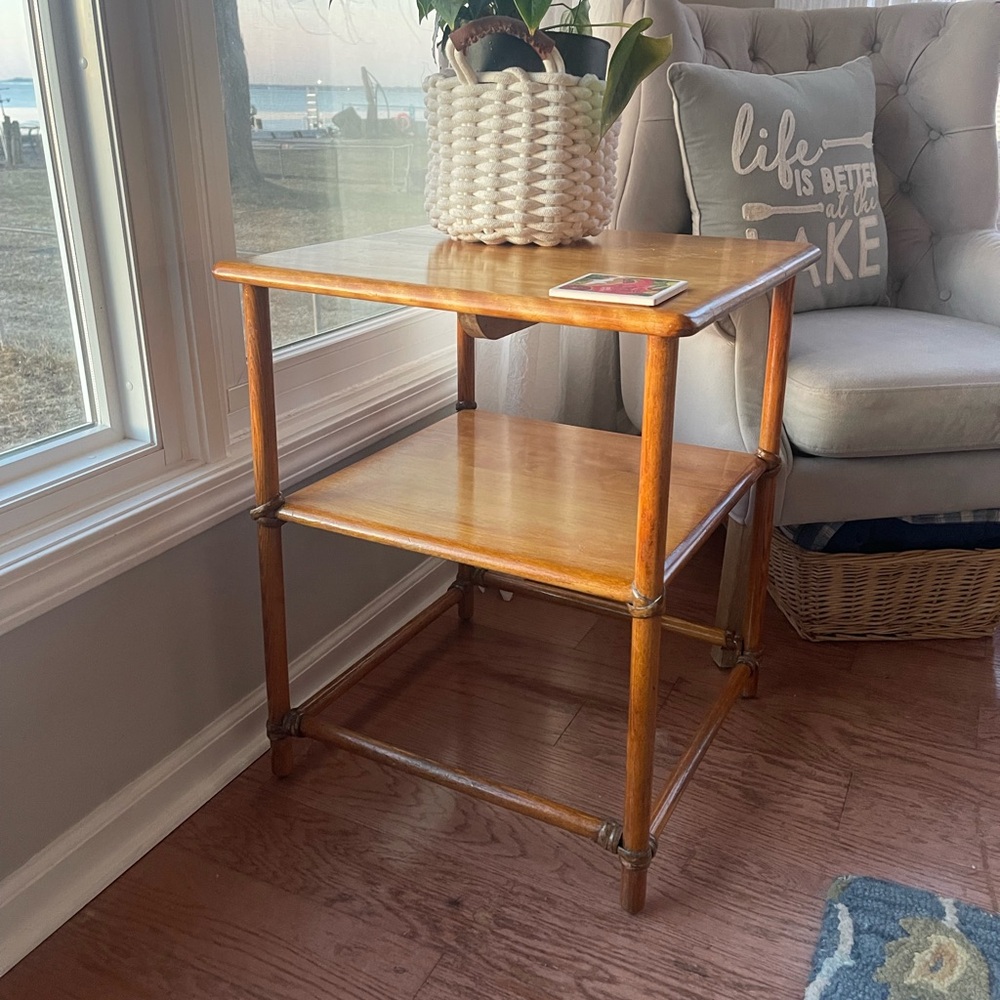 Haywood Wakefield Wooden Two-Tier Side Table